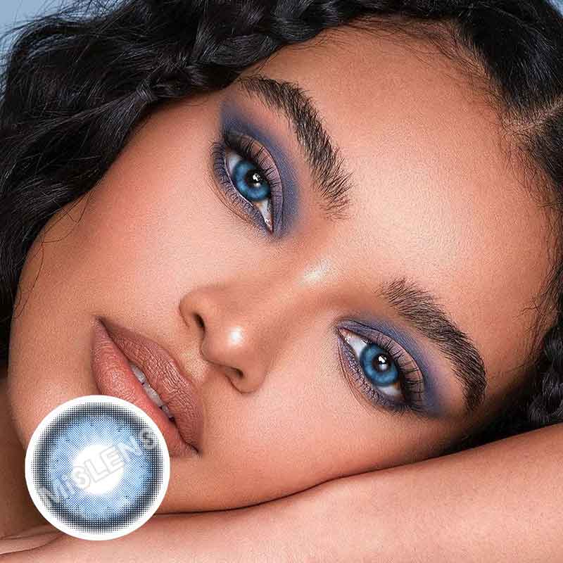 【Prescription】Mislens Mermaid Blue color contact Lenses for dark brown eyes