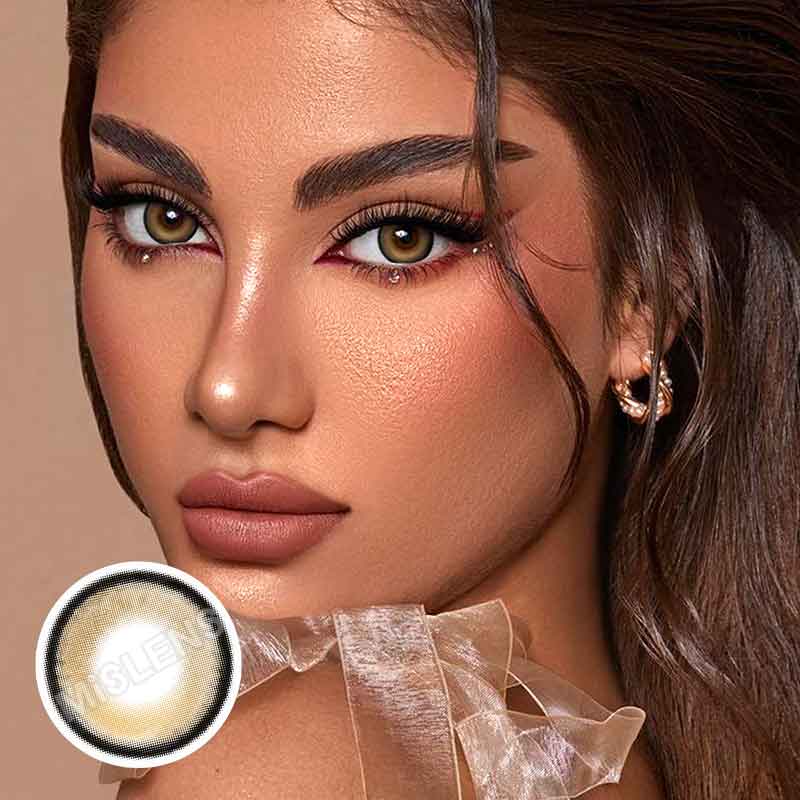 【New】【Prescription】Mislens Bubble Brown color contact Lenses for dark brown eyes