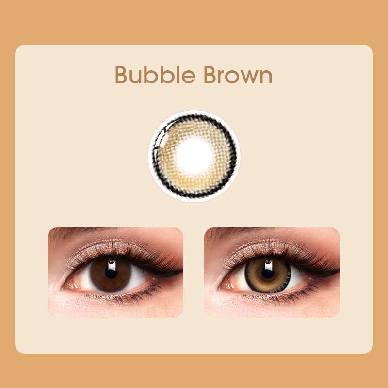 【New】【Prescription】Mislens Bubble Brown color contact Lenses for dark brown eyes