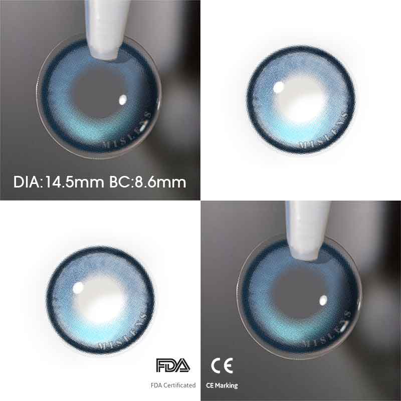 【New】【Prescription】Mislens Bubble Blue color contact Lenses for dark brown eyes