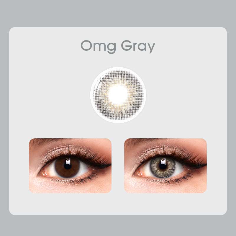 【Prescription】【New】Mislens Omg Gray color contact Lenses for dark brown eyes