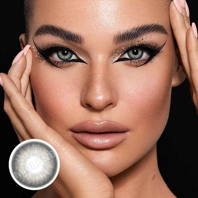 【New】Mislens Nanalam Gray color contact Lenses for dark brown eyes