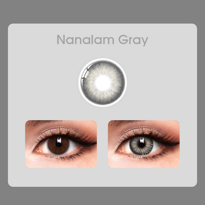 【New】Mislens Nanalam Gray color contact Lenses for dark brown eyes