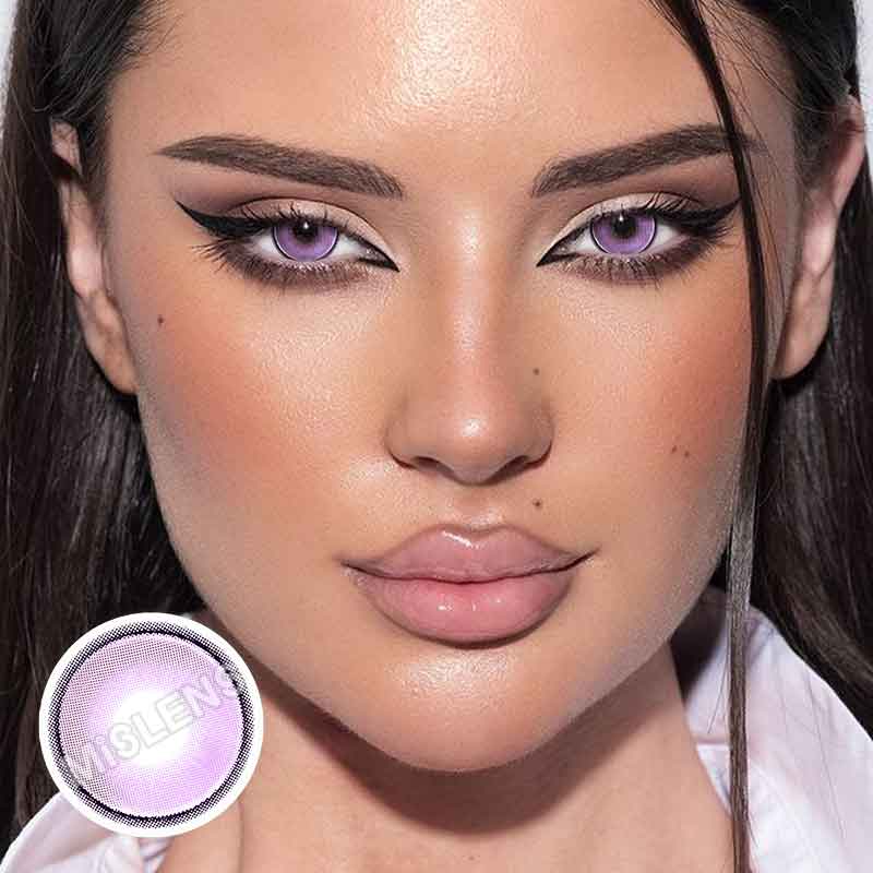【New】Mislens CrystalOrb Purple color contact Lenses for dark brown eyes