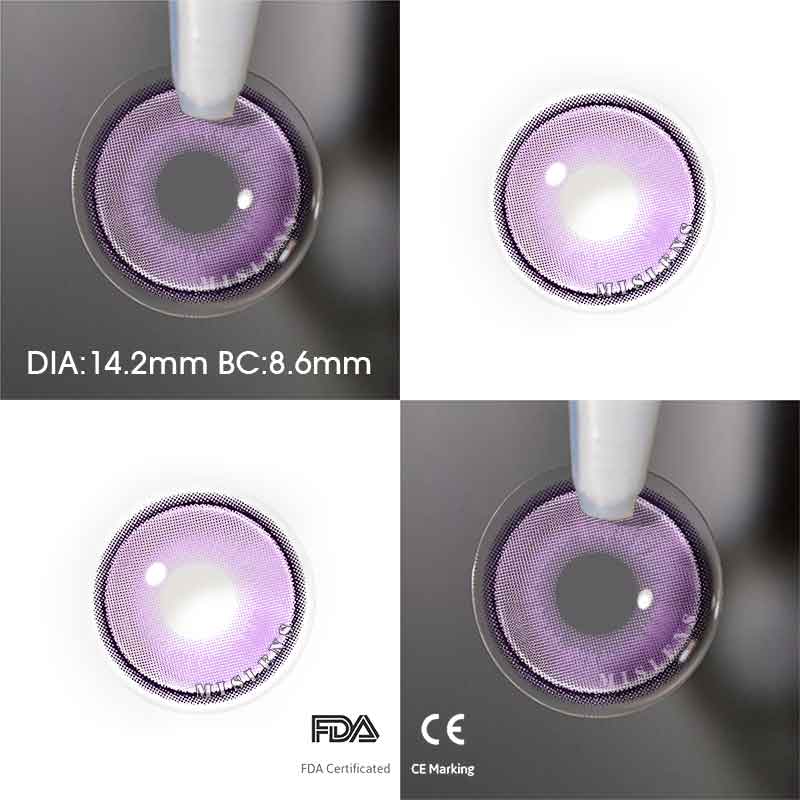 【New】Mislens CrystalOrb Purple color contact Lenses for dark brown eyes
