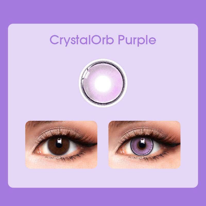 【New】Mislens CrystalOrb Purple color contact Lenses for dark brown eyes