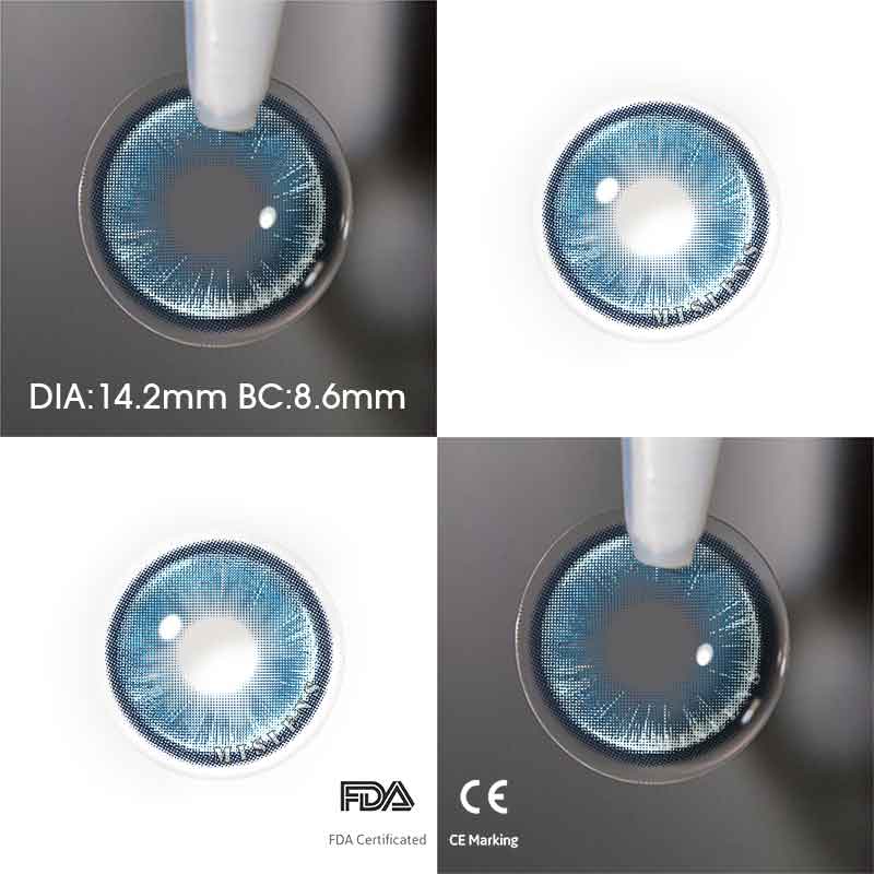 【New】Mislens CrystalOrb Blue color contact Lenses for dark brown eyes