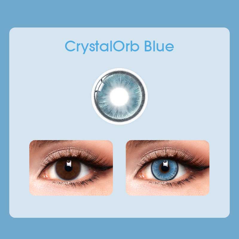 【New】Mislens CrystalOrb Blue color contact Lenses for dark brown eyes