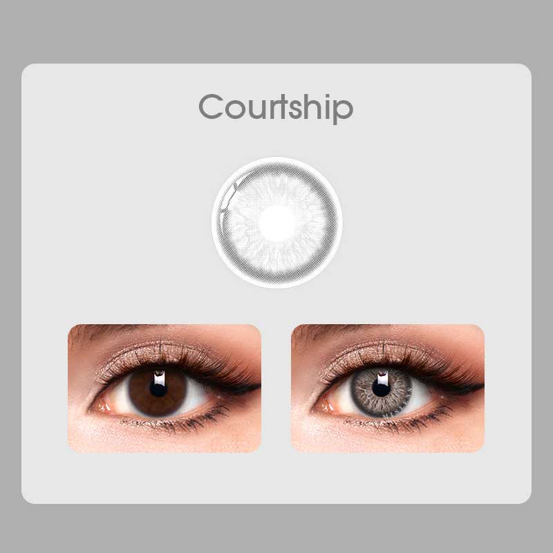 Mislens Rococo Courtship Grey color contact Lenses for dark brown eyes