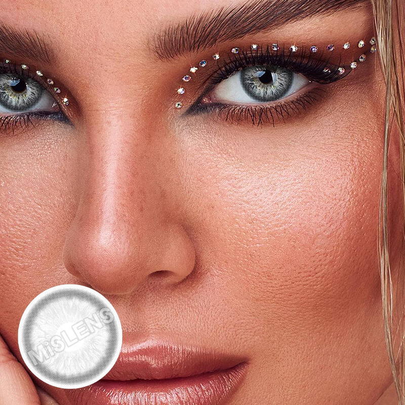 Mislens Rococo Courtship Grey color contact Lenses for dark brown eyes