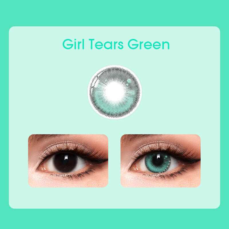 Mislens Girl Tears Green color contact Lenses for dark brown eyes