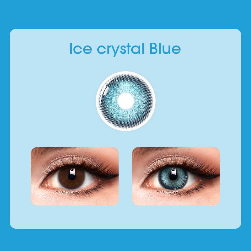 【New】Mislens Ice Crystal Blue color contact Lenses for dark brown eyes
