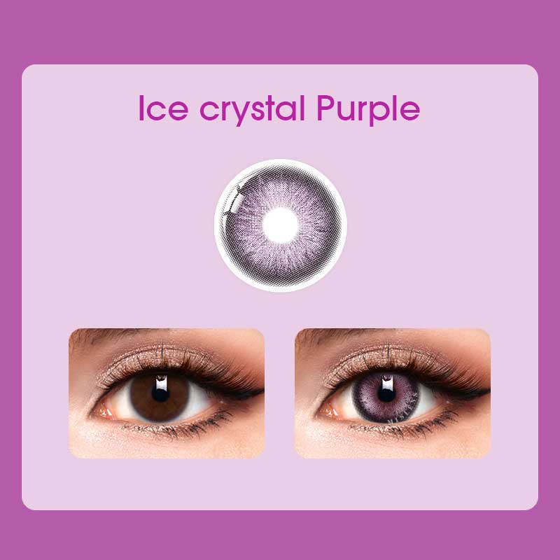 【New】Mislens Ice Crystal Purple color contact Lenses for dark brown eyes