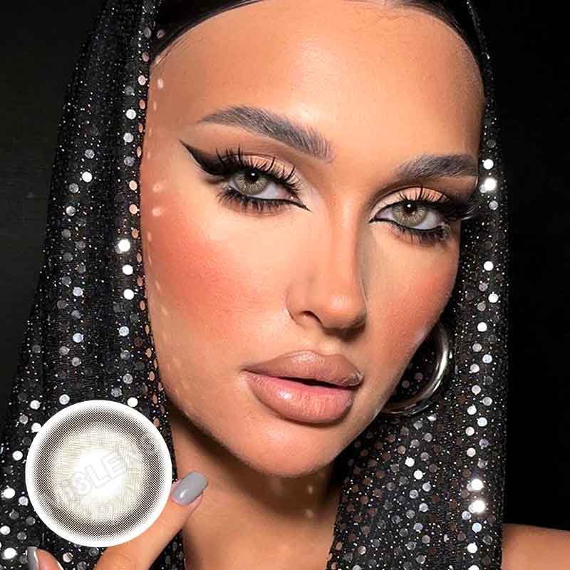 【New】Mislens Angelic Halo Hazel color contact Lenses for dark brown eyes