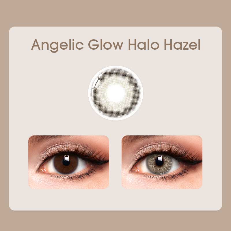 【New】Mislens Angelic Halo Hazel color contact Lenses for dark brown eyes