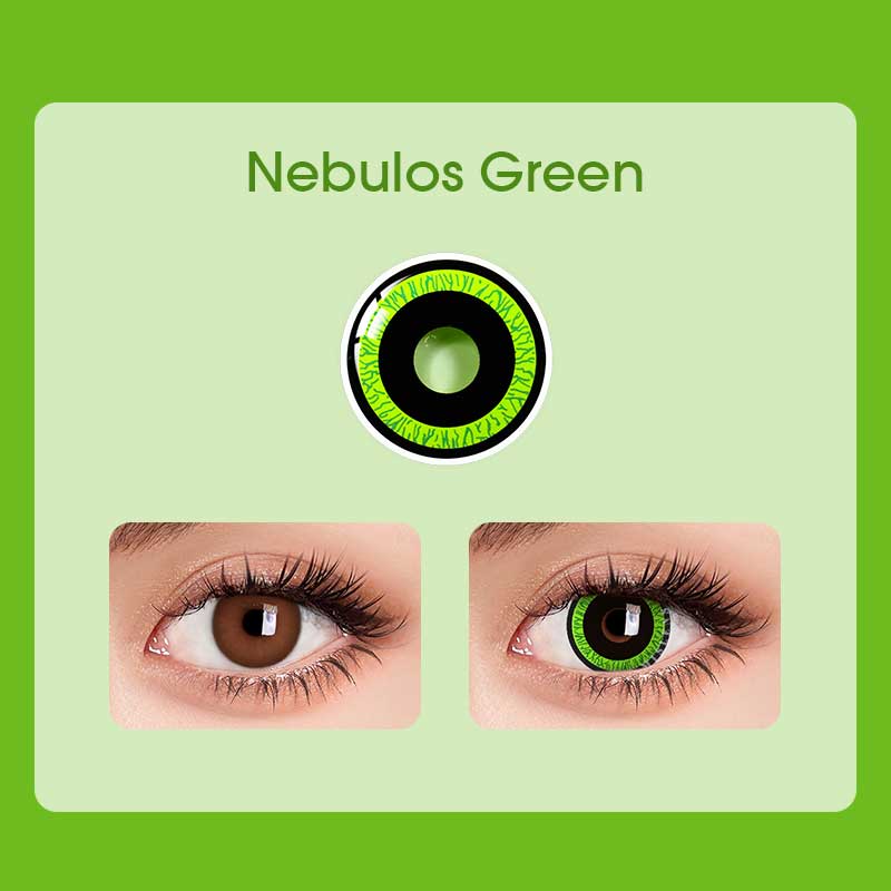 Mislens Nebulos Green  color contact Lenses for dark brown eyes