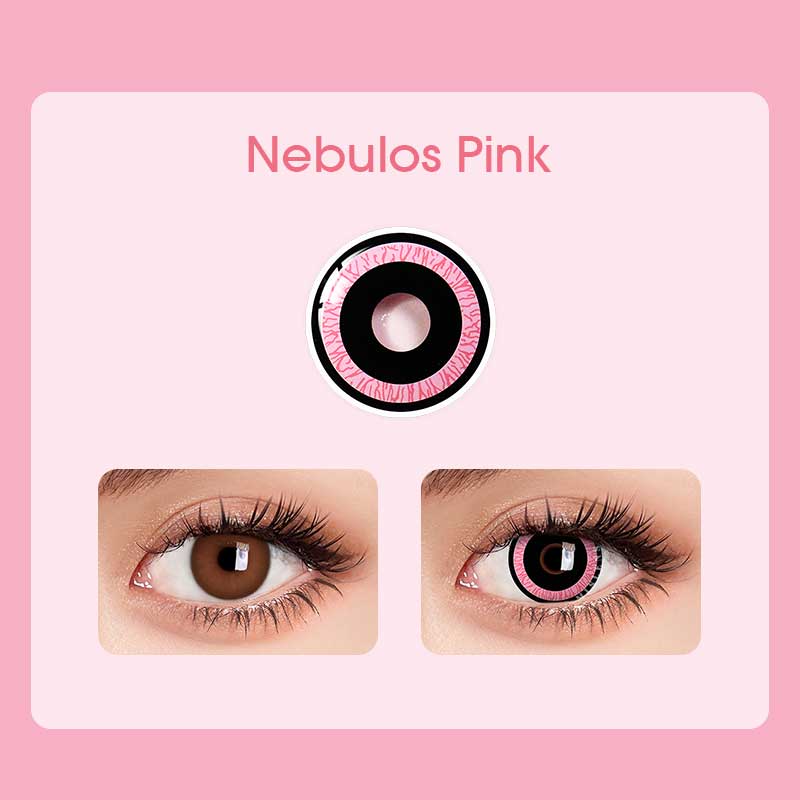 Mislens Nebulos Pink color contact Lenses for dark brown eyes