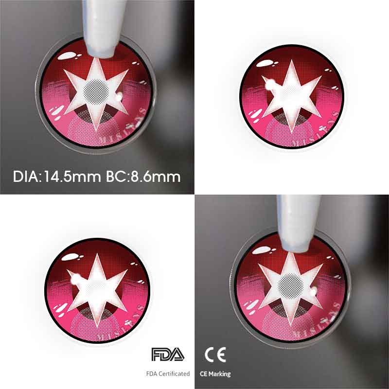 Mislens Hoshino Red color contact Lenses for dark brown eyes