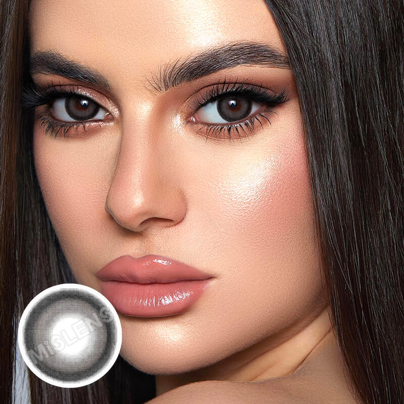 【Prescription】Mislens Milk Ball Black color contact Lenses for dark brown eyes