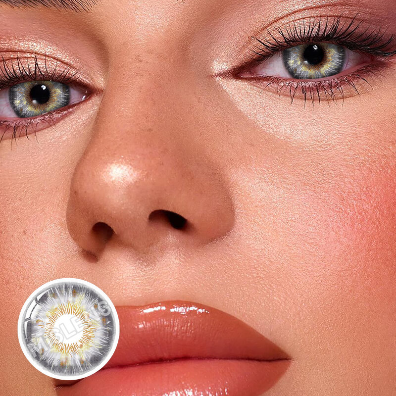Mislens Rococo Triumph Grey color contact Lenses for dark brown eyes