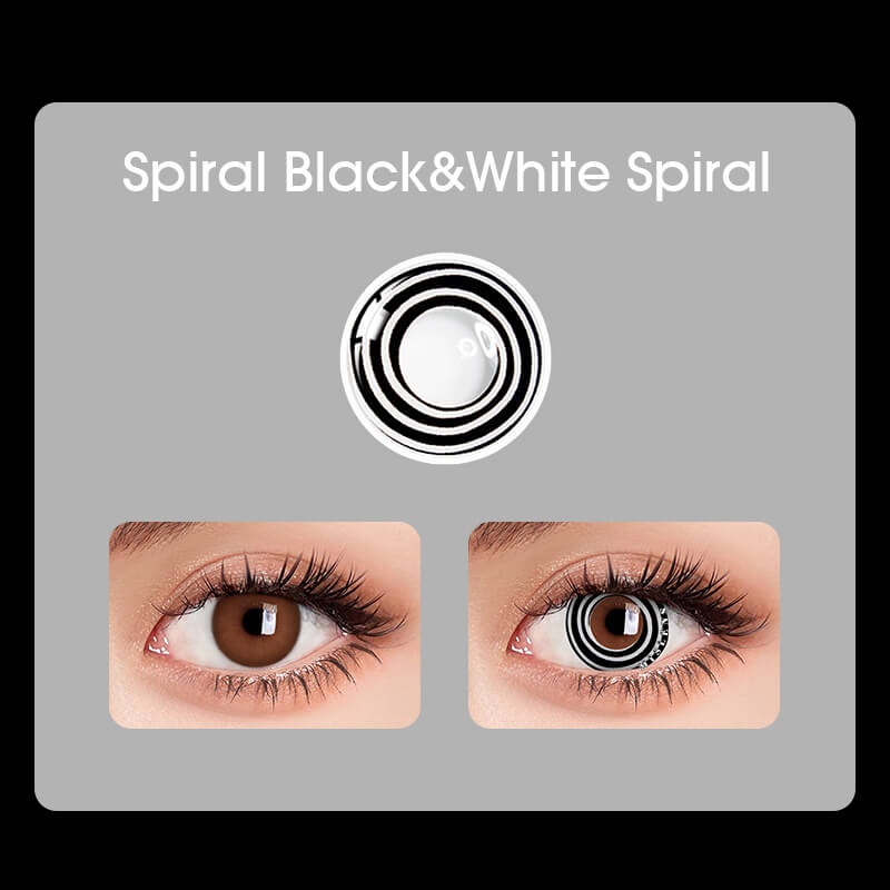 Mislens Black&White Spiral Cosplay color contact Lenses for dark brown eyes