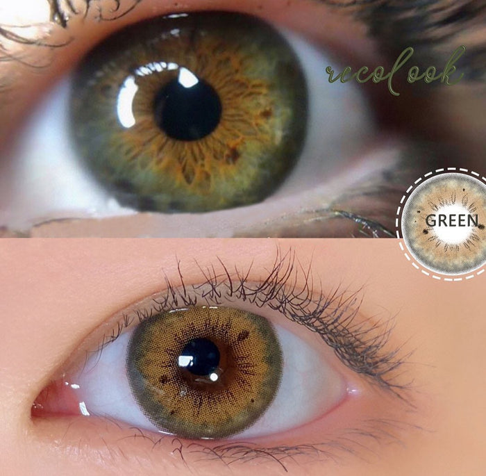 【Prescription】Mislens Stunna Girl Kamille Green color contact Lenses for dark brown eyes
