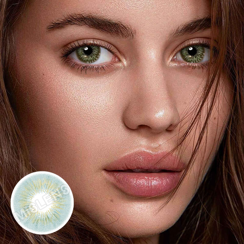 Mislens Sun Kiss Girls Cassie Green color contact Lenses for dark brown eyes