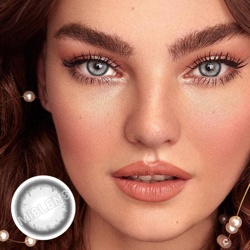 【New】【Prescription】Mislens Mermaid Gray color contact Lenses for dark brown eyes