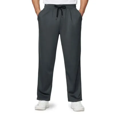 4-Pack Men's Loose Fitting Casual Pants for Fall Relaxed Fit Oversize Clothing Comfortable Drawstring Lounge Pants with Pockets  Workout Stylish Black And Deep Gray, Beige FathersDayGift