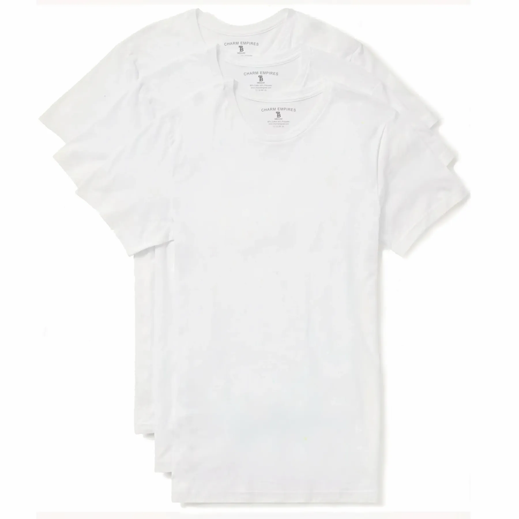TRAILBLAZER Slim Fit White and Black Tees Crewneck (3 Pack)
