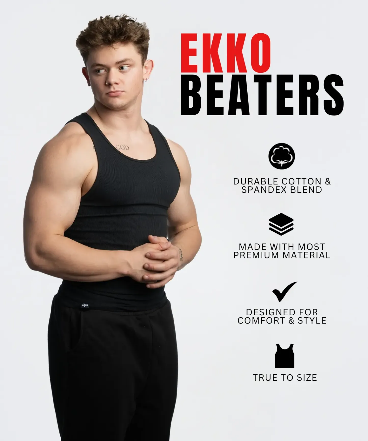 EKKO Beaters Tank Top - True To Size | 370+ GSM | Cotton and Spandex