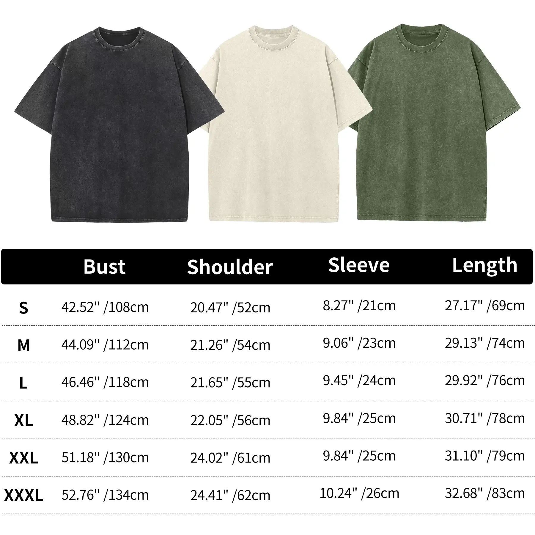 ARSSM 3 Pack Acid Wash Unisex Oversized Cotton T-Shirt Crew Neck Half Short Sleeve Summer Top Casual Loose Fit Solid Streetwear Comfortable Tees Basic Womenswear Shortsleeve Tshirt