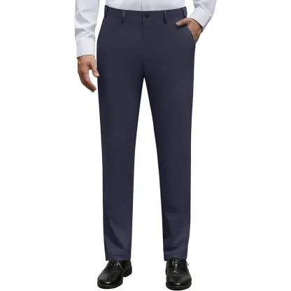 Men's Stretch Dress Pants No Iron Golf Pants Expandable Waist Flat Front Business Casual Formal  Pants FathersDayGift