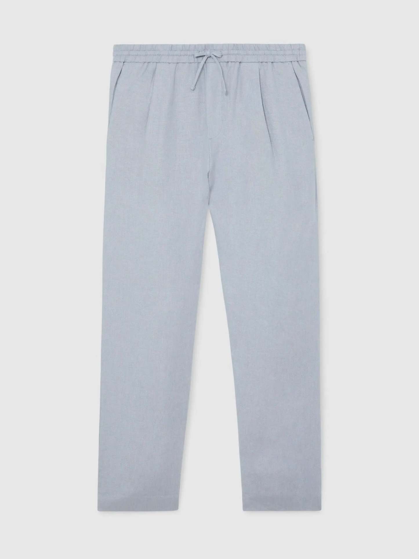 100% Linen Relaxed-Fit Drawstring Trousers