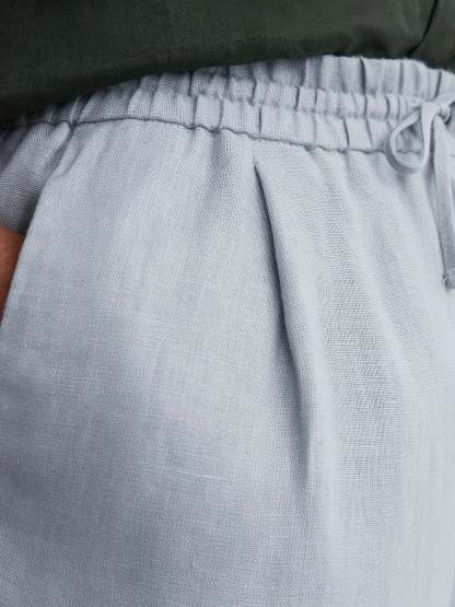 100% Linen Relaxed-Fit Drawstring Trousers
