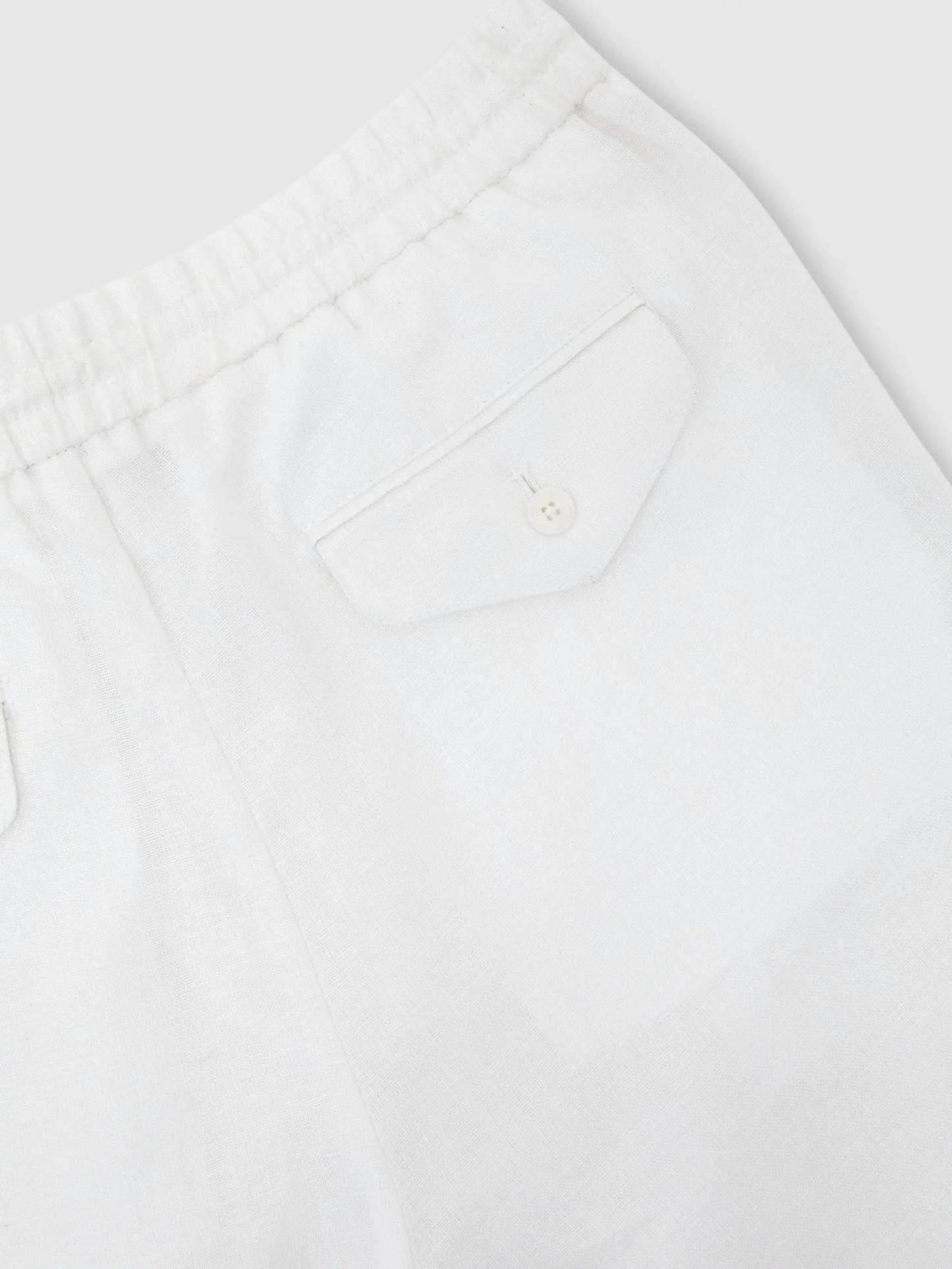 100% Linen Relaxed-Fit Drawstring Trousers
