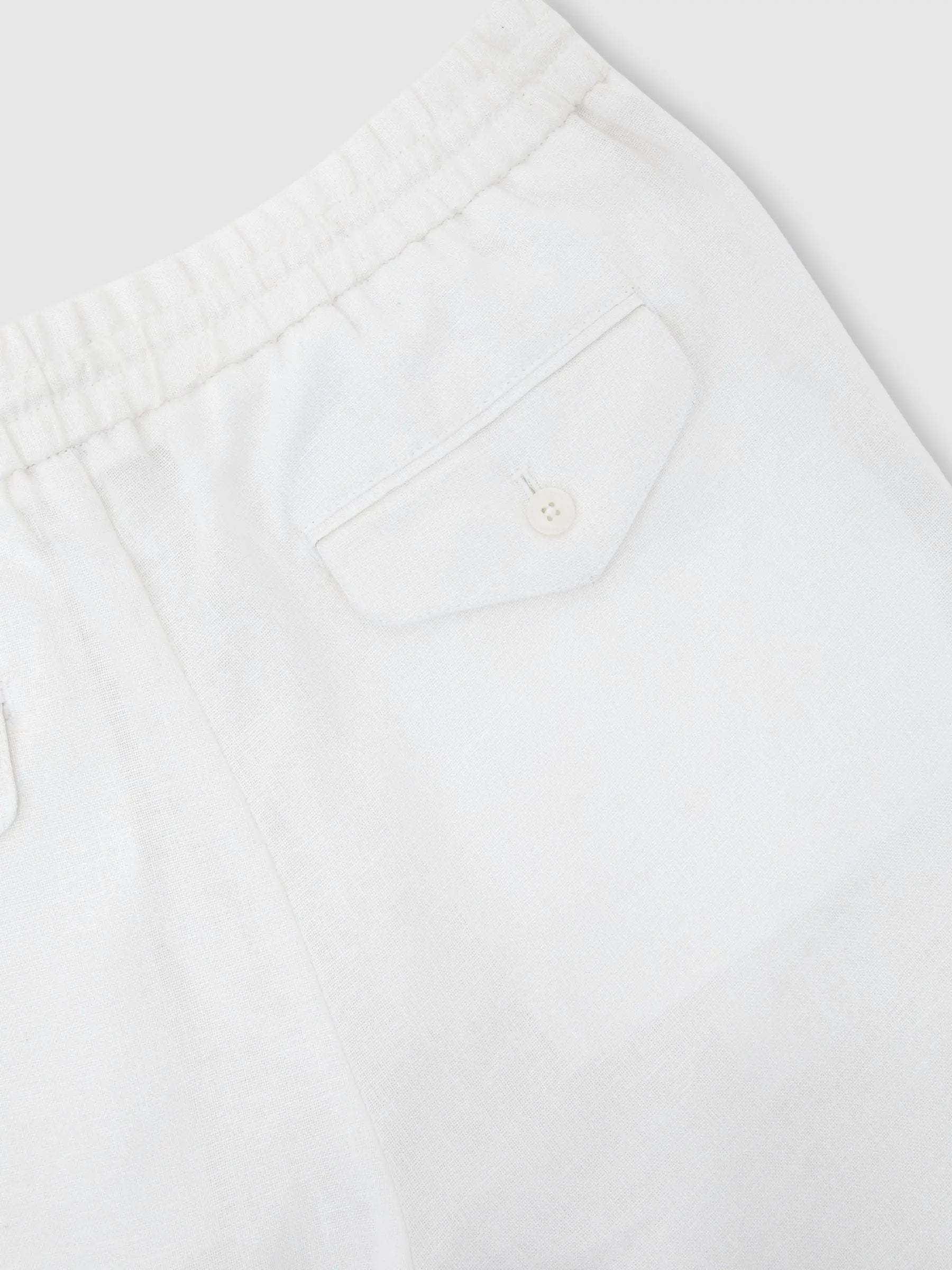 100% Linen Relaxed-Fit Drawstring Trousers