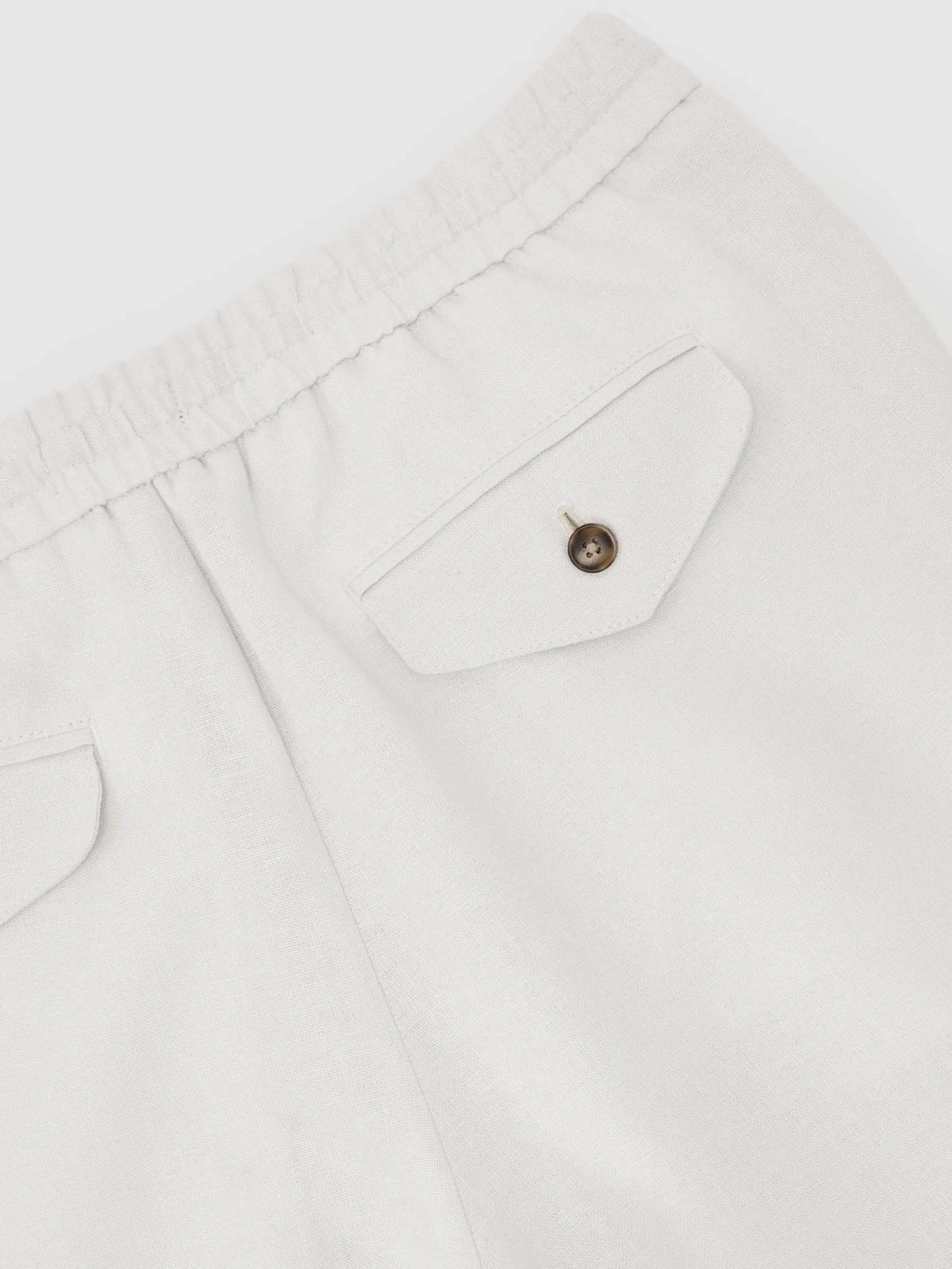 100% Linen Relaxed-Fit Drawstring Trousers
