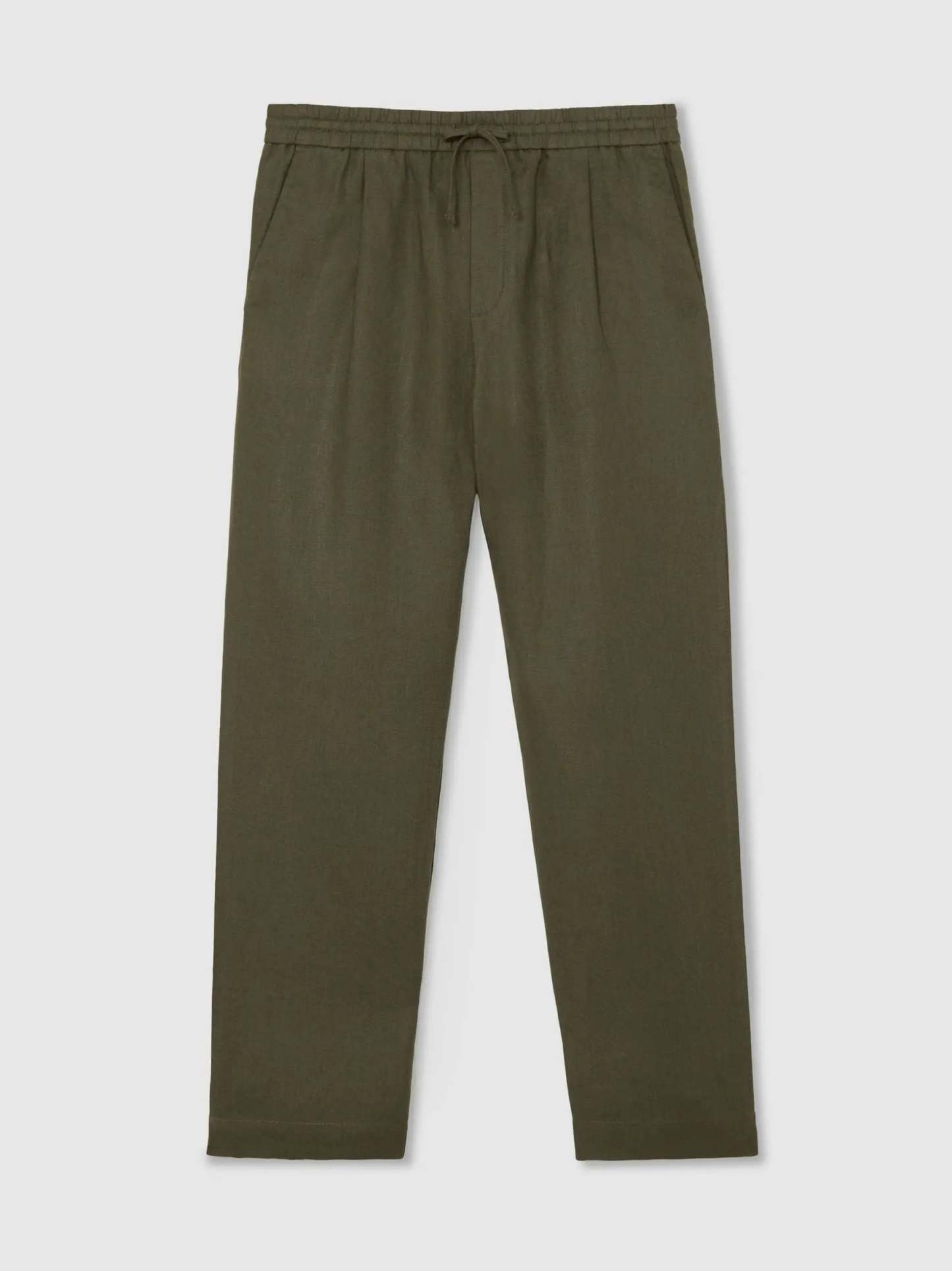 100% Linen Relaxed-Fit Drawstring Trousers