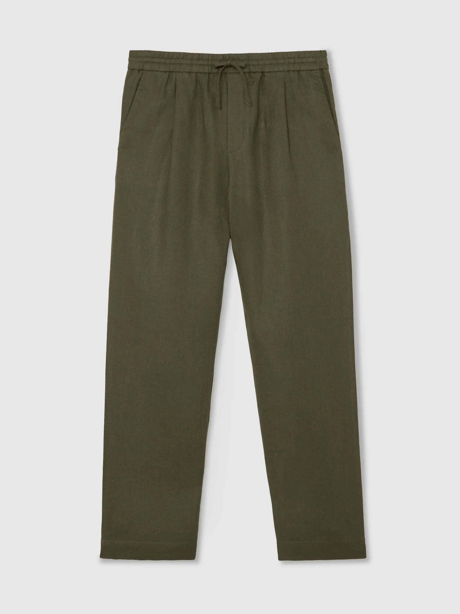 100% Linen Relaxed-Fit Drawstring Trousers
