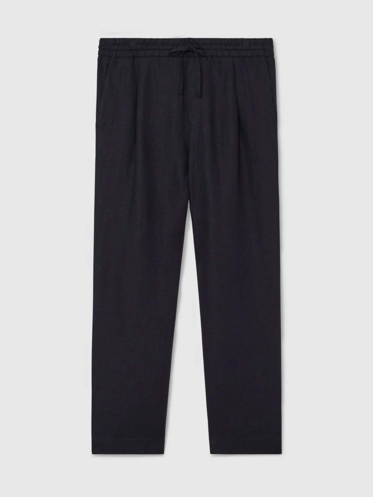 100% Linen Relaxed-Fit Drawstring Trousers
