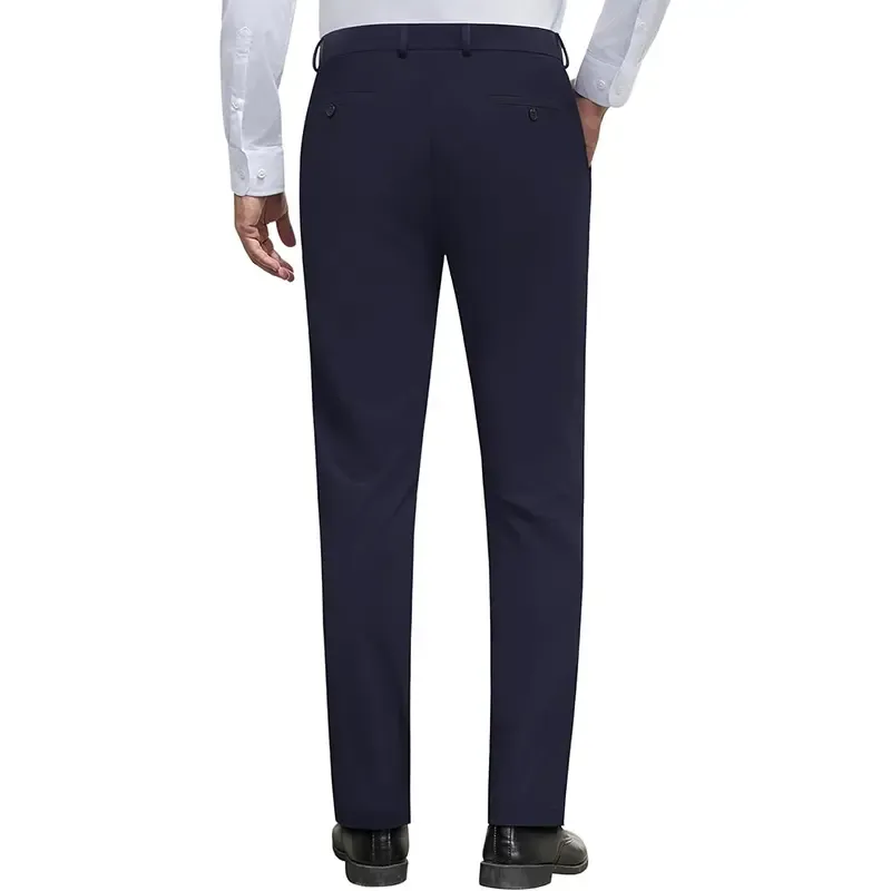 Men's Stretch Dress Pants No Iron Golf Pants Expandable Waist Flat Front Business Casual Formal  Pants FathersDayGift