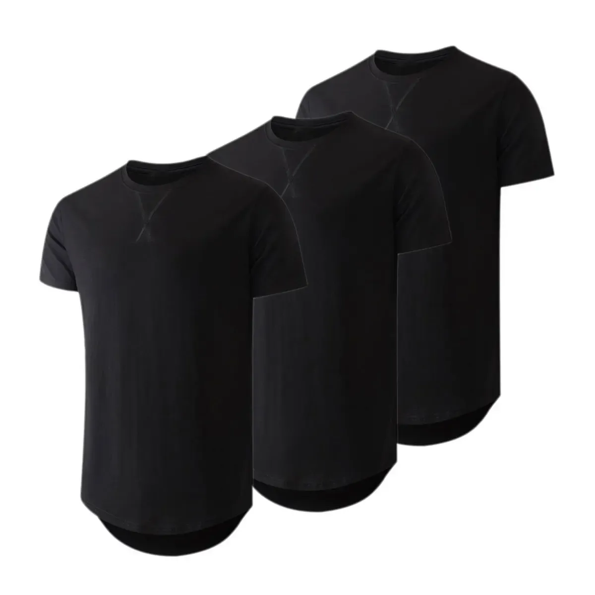 JMIERR Mens 3 Pack Cotton Hipster Hip Hop Longline Crewneck T-Shirt,Menswear Casual Tshirt Tops,TikTokShopfalldealsforyou