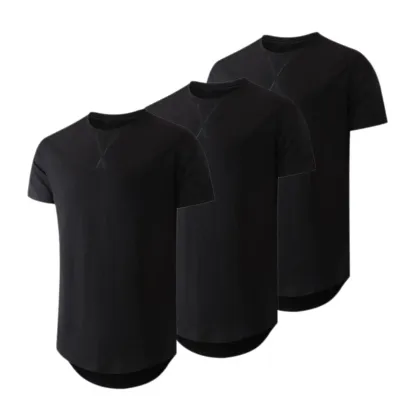 JMIERR Mens 3 Pack Cotton Hipster Hip Hop Longline Crewneck T-Shirt,Menswear Casual Tshirt Tops,TikTokShopfalldealsforyou