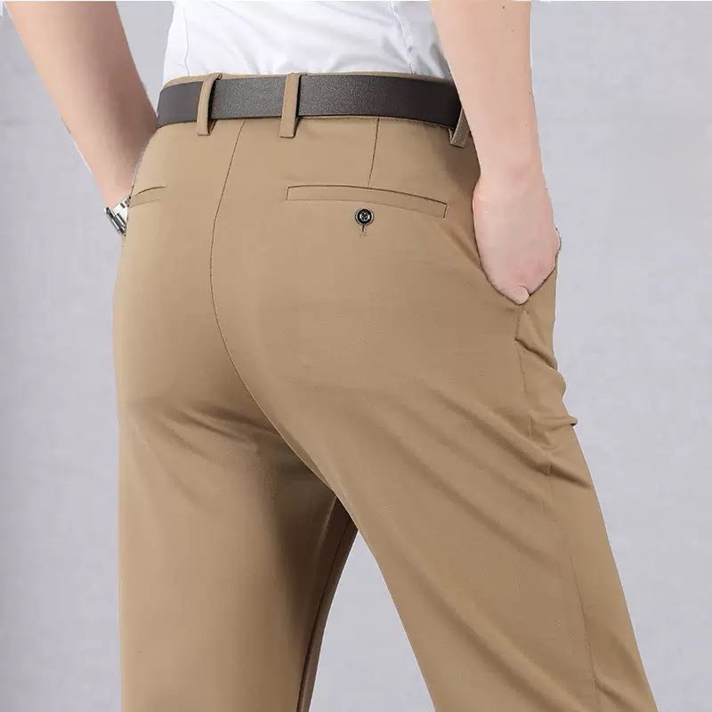 Men's Stretch Dress Pants No Iron Golf Pants Expandable Waist Flat Front Business Casual Formal  Pants FathersDayGift