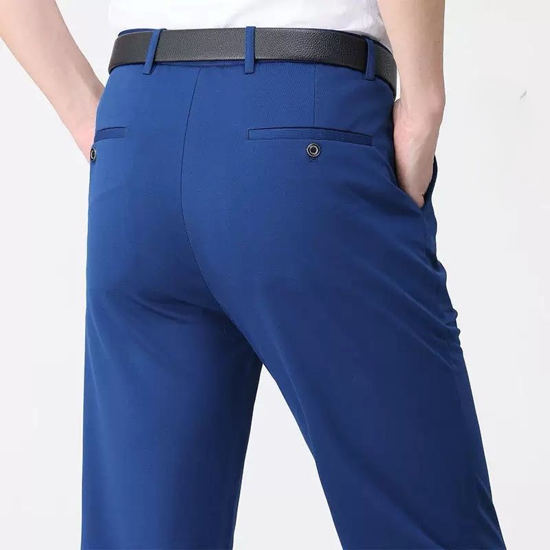 Men's Stretch Dress Pants No Iron Golf Pants Expandable Waist Flat Front Business Casual Formal  Pants FathersDayGift