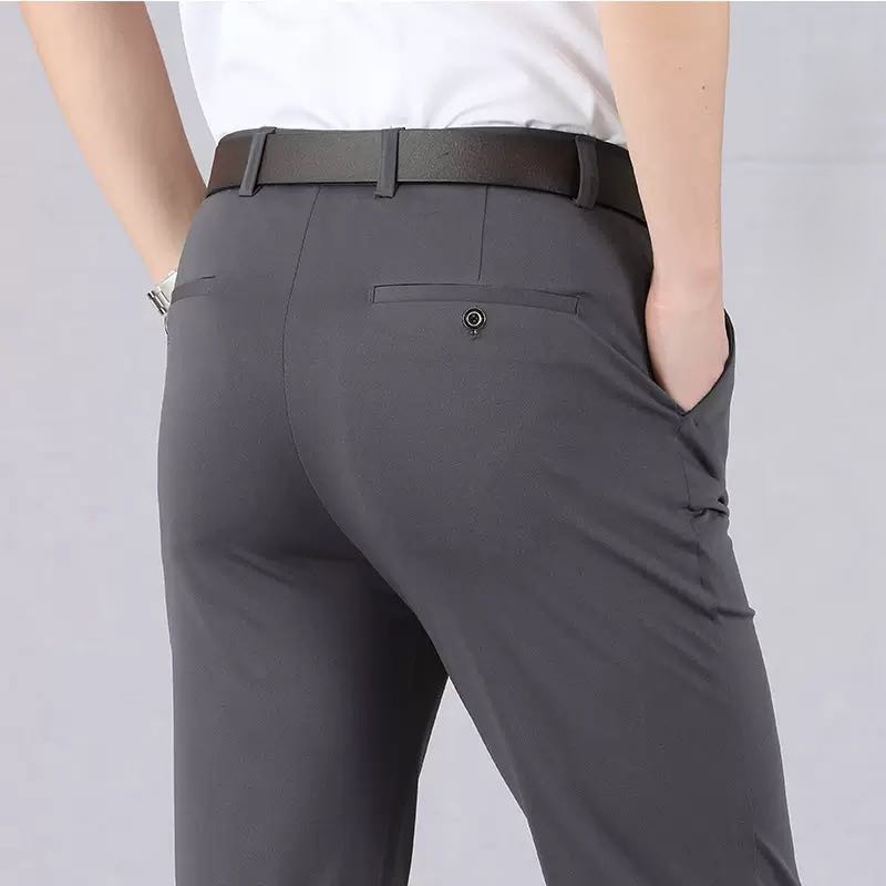 Men's Stretch Dress Pants No Iron Golf Pants Expandable Waist Flat Front Business Casual Formal  Pants FathersDayGift