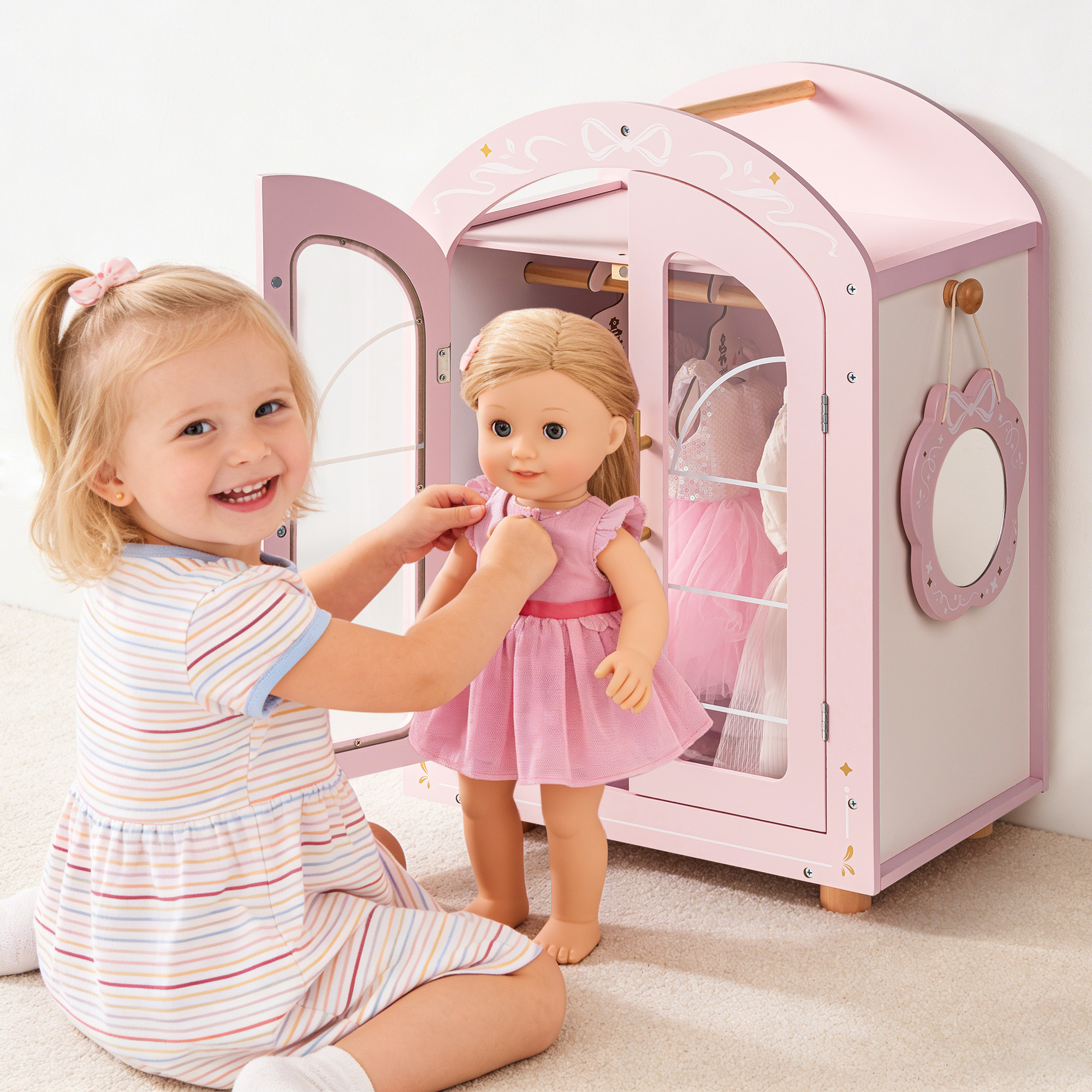 ROBUD Wooden Doll Furniture - Wardrobe