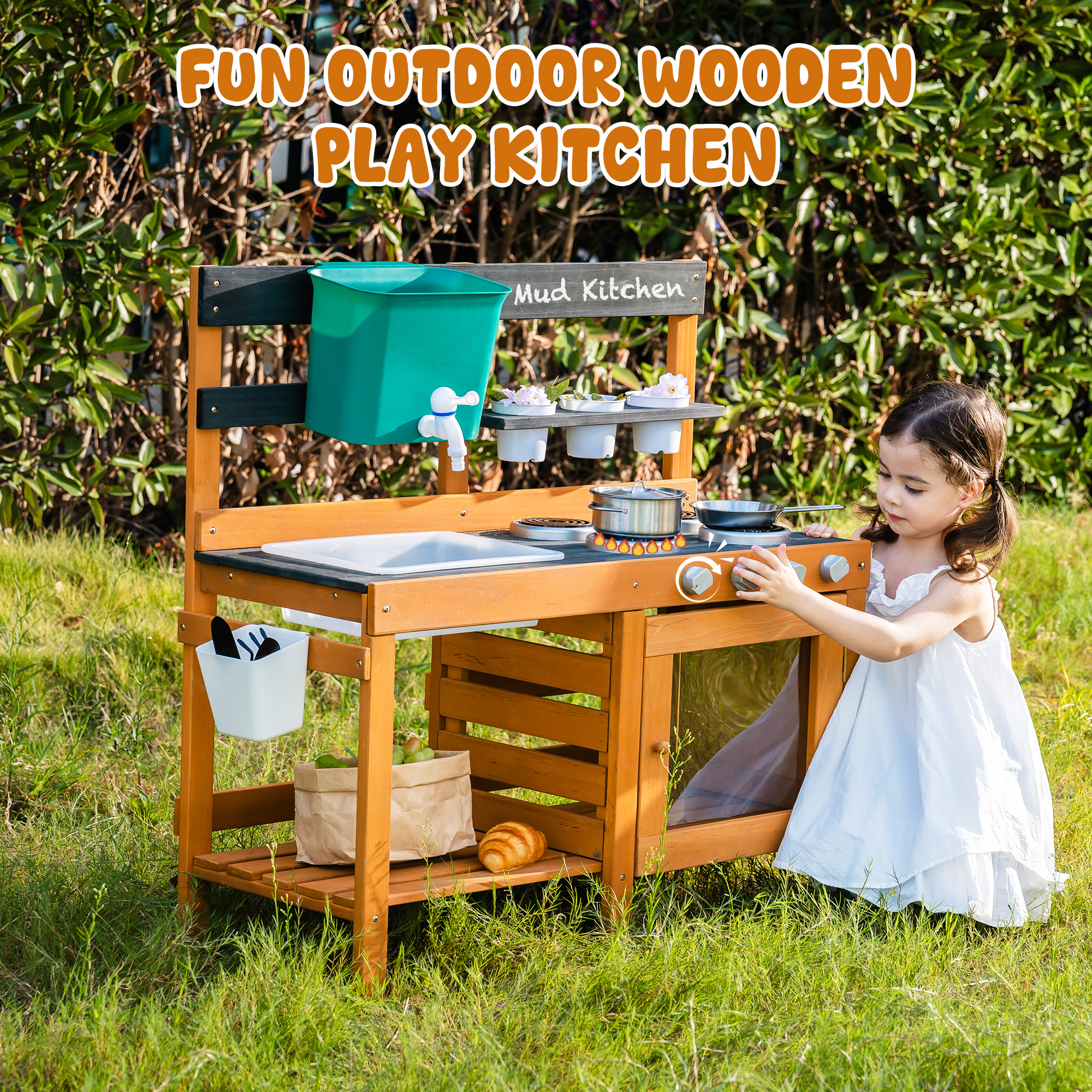 ROBUD Outdoor Mud Kitchen with Real Water Play