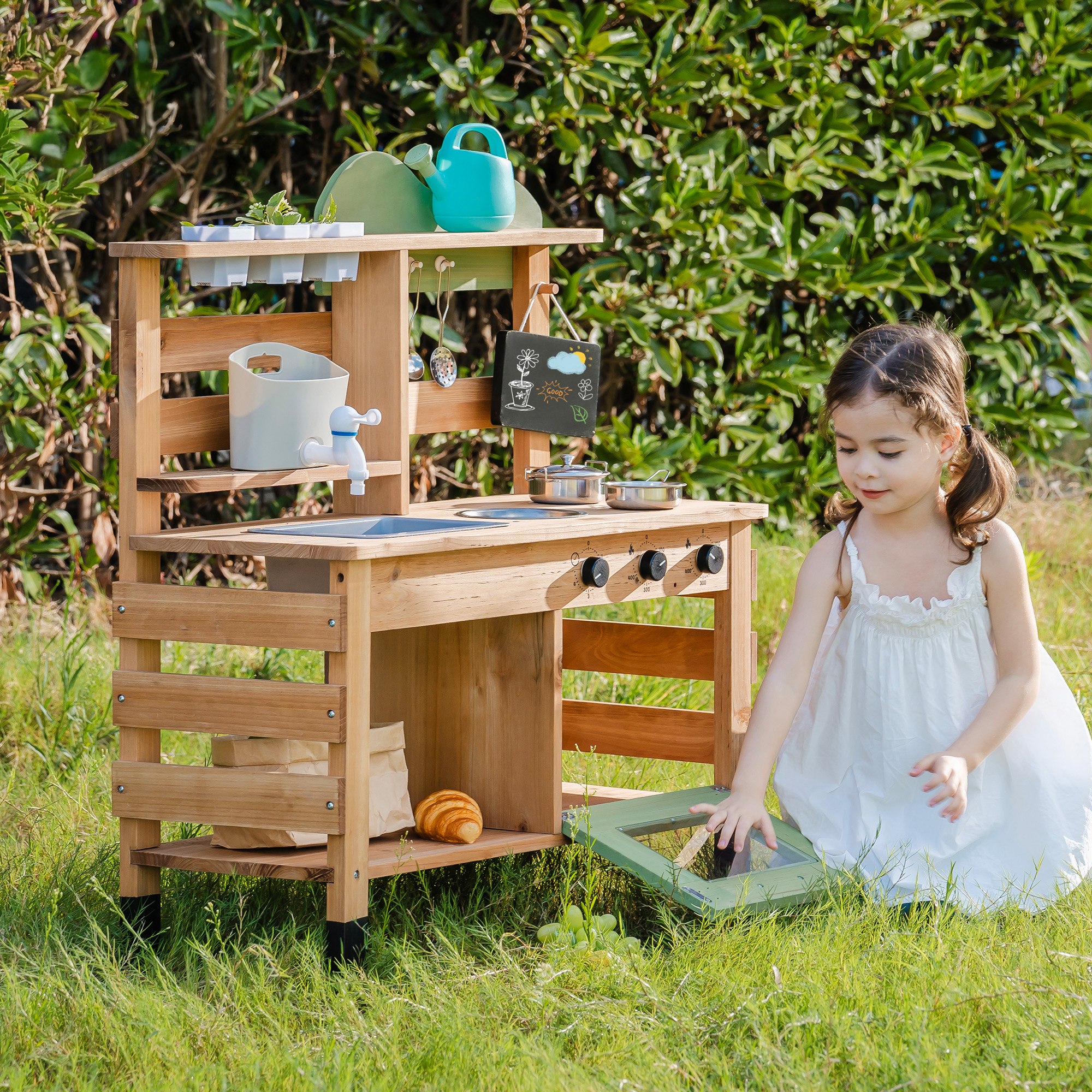 ROBUD Outdoor Mud Play Kitchen  with Removable Sink